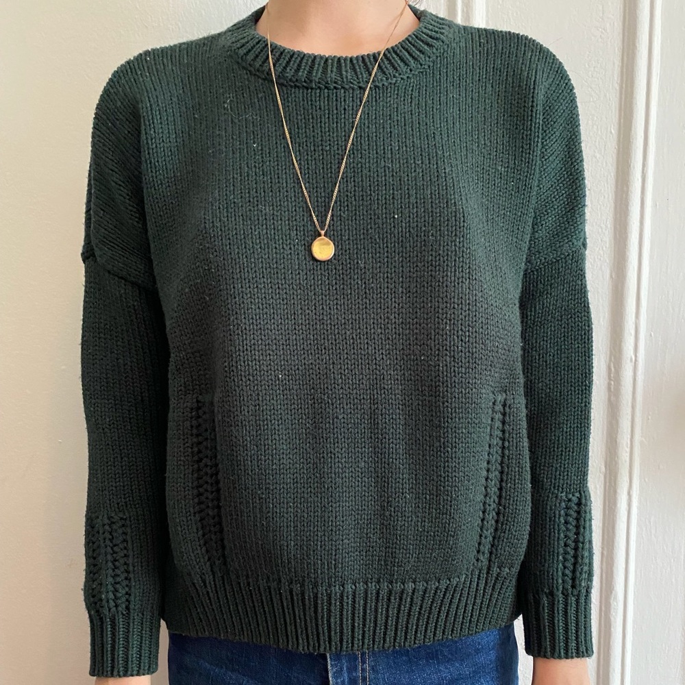 Chunky knit crew neck sweater